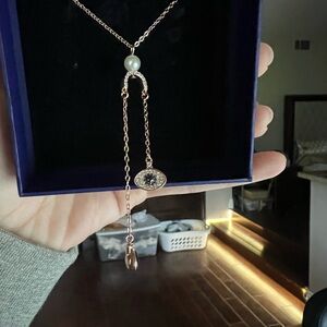 Swarovski Rose gold evil eye necklace